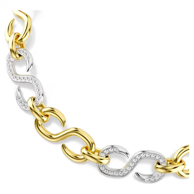 Dextera necklace Round cut, Chain, White, Mixed metal finish