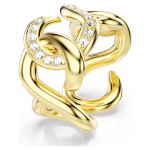 Dextera open ring Round cut, White, Gold-tone plated