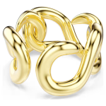Dextera open ring Round cut, White, Gold-tone plated