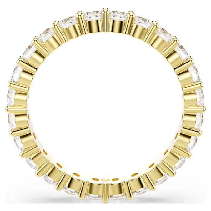 Matrix Vittore band ring Round cut, White, Gold-tone plated