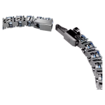 Matrix Tennis bracelet Round cut, Blue, Ruthenium plated