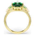 Idyllia ring Mixed cuts, Shell, Green, Gold-tone plated