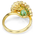 Idyllia ring Mixed cuts, Shell, Green, Gold-tone plated
