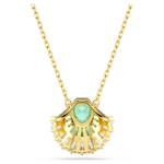 Idyllia pendant Mixed cuts, Shell, Green, Gold-tone plated
