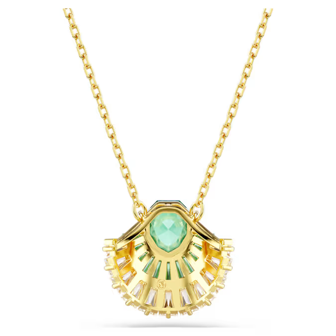 Idyllia pendant Mixed cuts, Shell, Green, Gold-tone plated