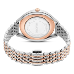 Crystalline aura watch Swiss Made, Metal bracelet, Rose gold tone, Mixed metal finish