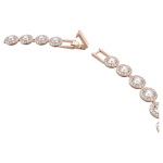 Una Angelic Tennis necklace Round cut, White, Rose gold-tone plated