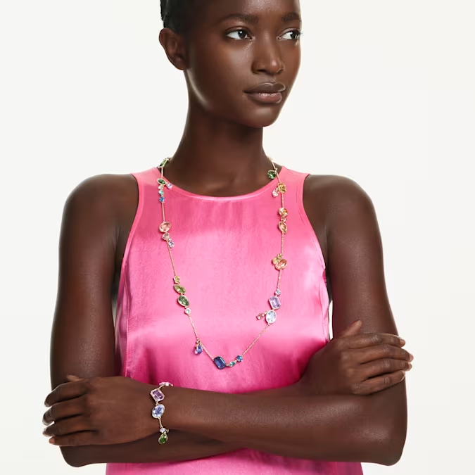 Gema strandage Mixed cuts, Multicolored, Gold-tone plated