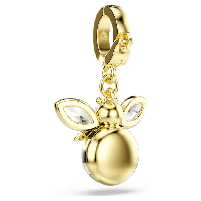 Idyllia charm Mixed cuts, Bee, Multicolored, Gold-tone plated