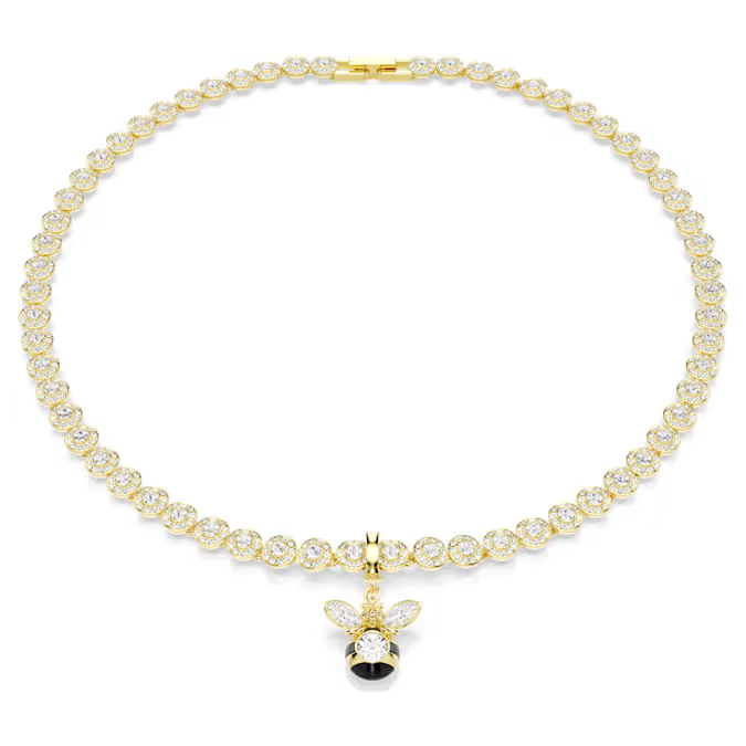 Idyllia charm Mixed cuts, Bee, Multicolored, Gold-tone plated