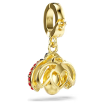 Idyllia charm Mixed cuts, Ladybug, Red, Gold-tone plated