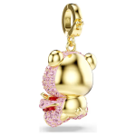 Idyllia charm Mixed cuts, Teddy, Pink, Gold-tone plated