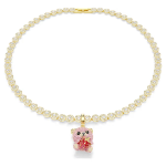 Idyllia charm Mixed cuts, Teddy, Pink, Gold-tone plated