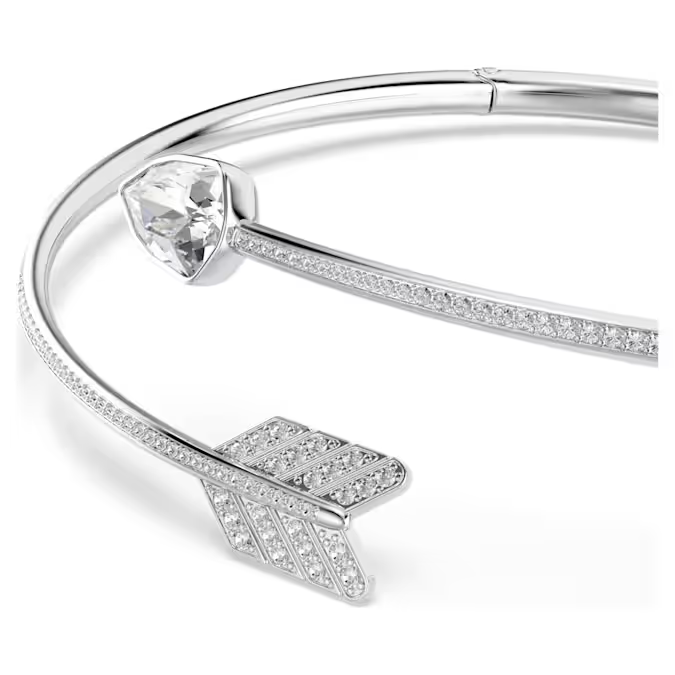 Idyllia choker Mixed cuts, Arrow, White, Rhodium plated