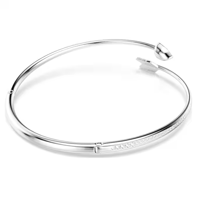 Idyllia choker Mixed cuts, Arrow, White, Rhodium plated