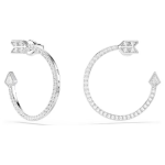 Idyllia hoop earrings Mixed cuts, Arrow, White, Rhodium plated