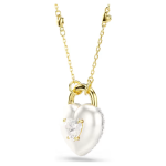 Idyllia pendant Mixed cuts, Heart, White, Gold-tone plated