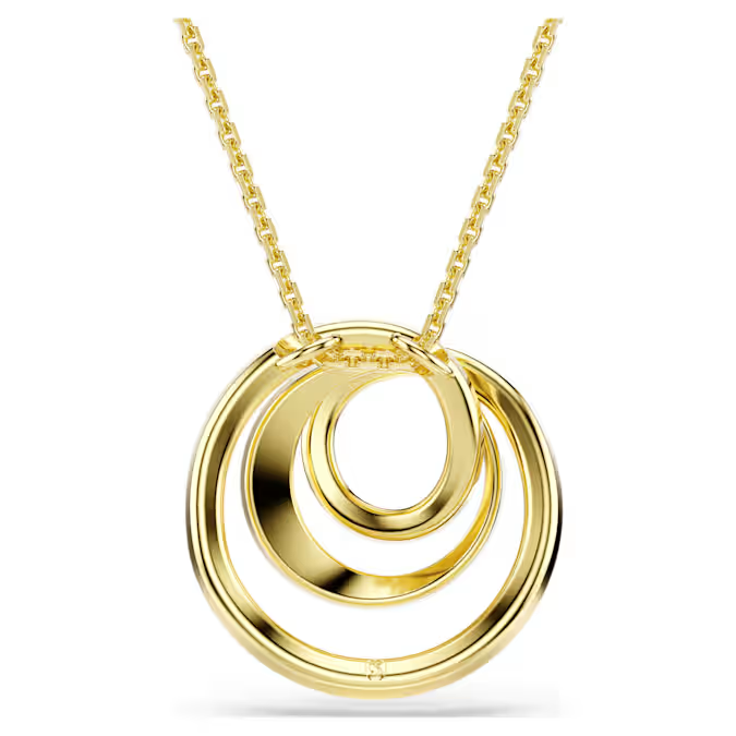Hyperbola necklace Round cut, White, Gold-tone plated