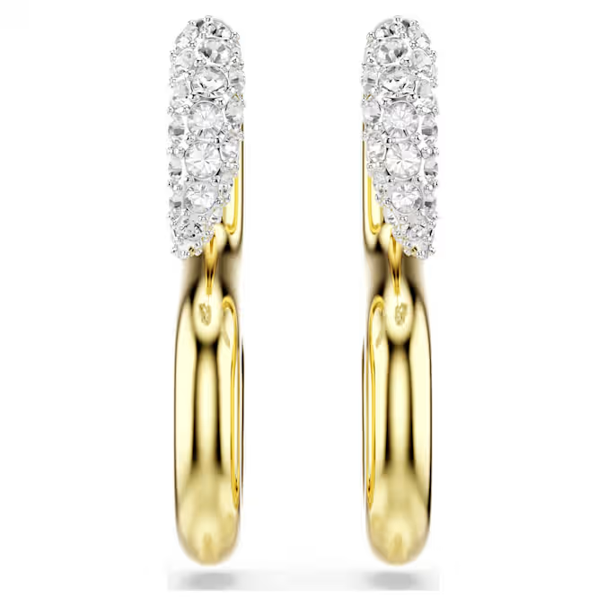 Dextera earrings Round cut, White, Mixed metal finish