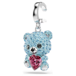 Idyllia charm Mixed cuts, Teddy, Blue, Rhodium plated