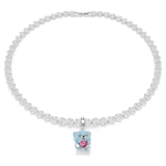 Idyllia charm Mixed cuts, Teddy, Blue, Rhodium plated