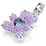 Idyllia charm Mixed cuts, Teddy, Purple, Rhodium plated