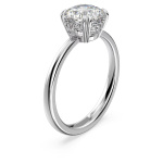 Stilla cocktail ring Round cut, White, Silver-tone finish