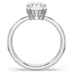 Stilla cocktail ring Round cut, White, Silver-tone finish