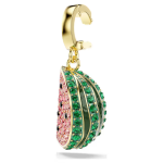 Idyllia charm Mixed cuts, Watermelon, Multicolored, Gold-tone plated