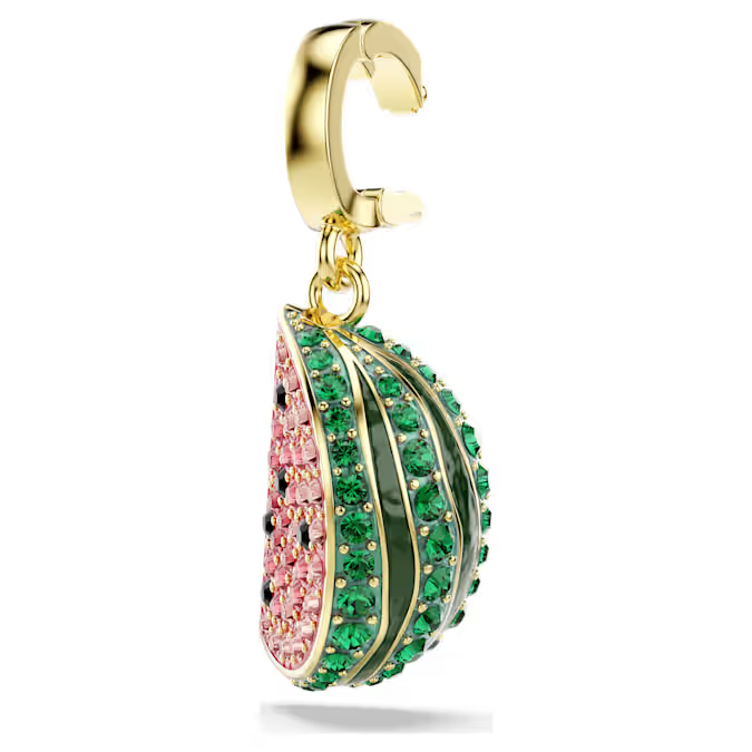Idyllia charm Mixed cuts, Watermelon, Multicolored, Gold-tone plated