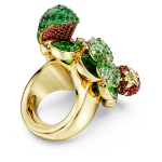 Idyllia motif ring Multicolored, Gold-tone plated