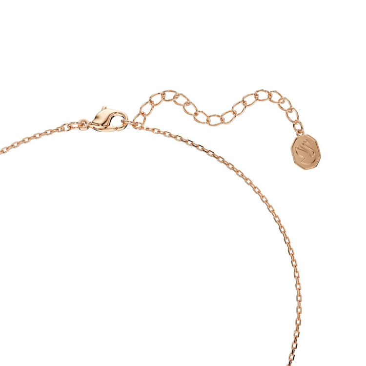 Mickey & Minnie pendant, Black, Rose gold-tone plated