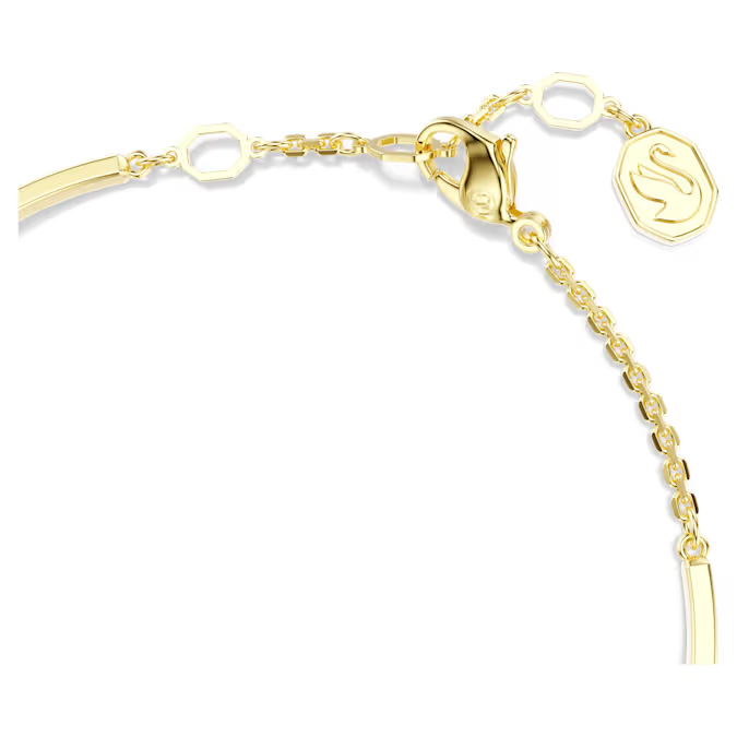 Idyllia bangle Mixed cuts, Shell, Green, Gold-tone plated