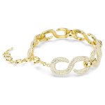 Dextera choker Round cut, White, Gold-tone plated