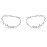 Sunglasses Oval shape, 2 in 1 clip-on, SK7044, Silver tone