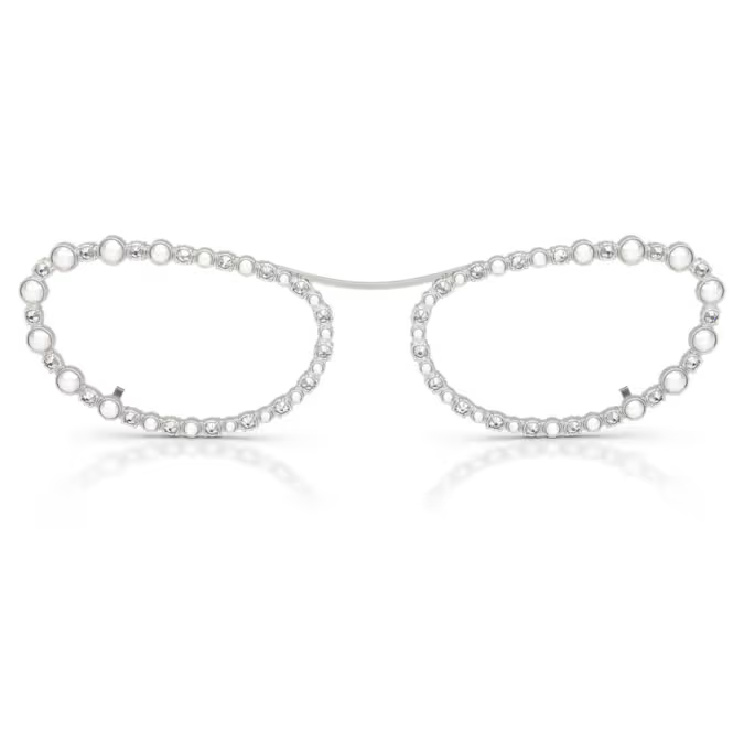 Sunglasses Oval shape, 2 in 1 clip-on, SK7044, Silver tone