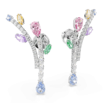 Ariana Grande x Swarovski drop earrings, Mixed cuts, Multicolored, Rhodium plated