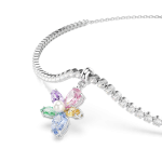 Ariana Grande x Swarovski choker, Mixed cuts, Flower, Multicolored, Rhodium plated