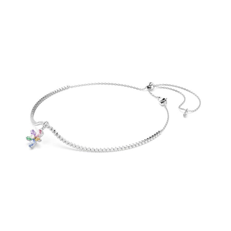 Ariana Grande x Swarovski choker, Mixed cuts, Flower, Multicolored, Rhodium plated