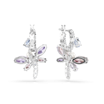 Ariana Grande x Swarovski drop earrings, Mixed cuts, Dragonfly, Multicolored, Rhodium plated