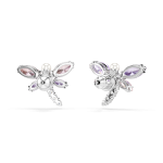 Ariana Grande x Swarovski stud earrings, Mixed cuts, Dragonfly, Multicolored, Rhodium plated