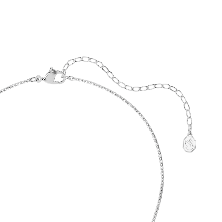 Ariana Grande x Swarovski pendant Crystal Pearl, Round cut, Flower, White, Rhodium plated