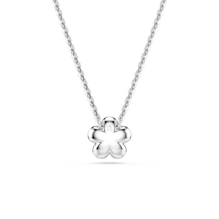Ariana Grande x Swarovski pendant Crystal Pearl, Round cut, Flower, White, Rhodium plated