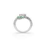 Ariana Grande x Swarovski open ring, Mixed cuts, Multicolored, Rhodium plated