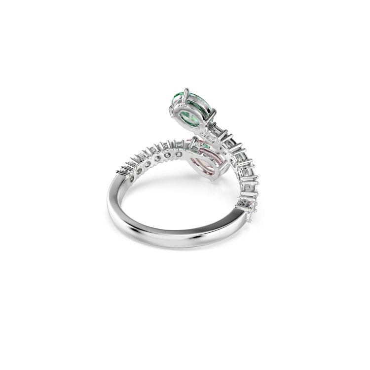 Ariana Grande x Swarovski open ring, Mixed cuts, Multicolored, Rhodium plated