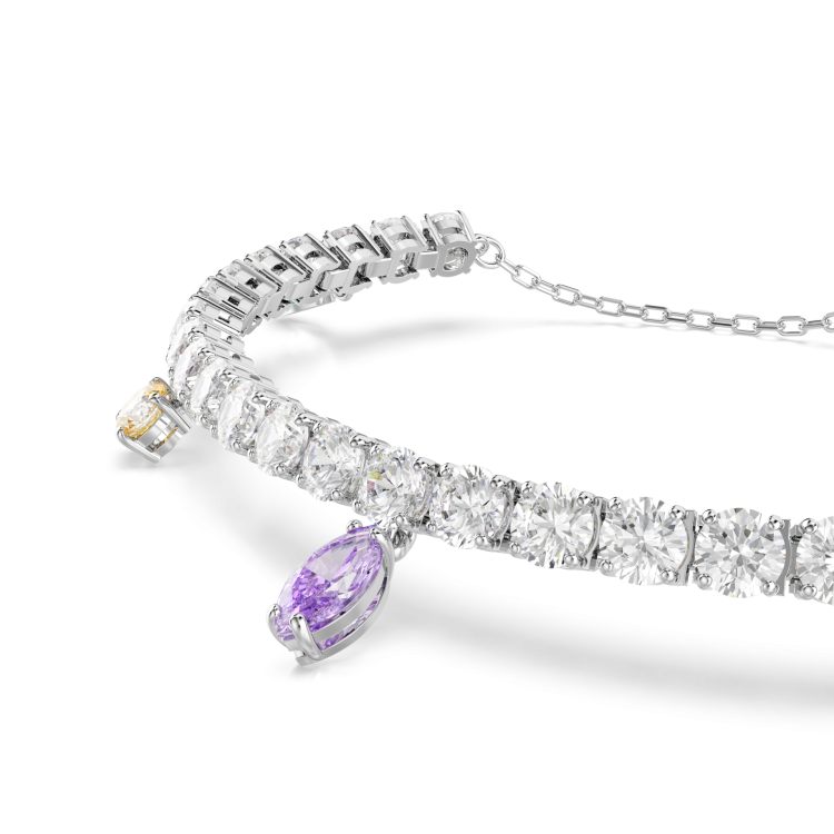 Ariana Grande x Swarovski Tennis bracelet, Mixed cuts, Multicolored, Rhodium plated