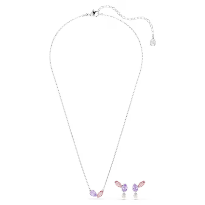Ariana Grande x Swarovski set, Mixed cuts, Multicolored, Rhodium plated