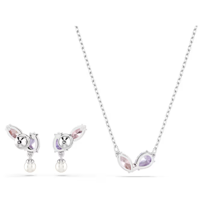 Ariana Grande x Swarovski set, Mixed cuts, Multicolored, Rhodium plated