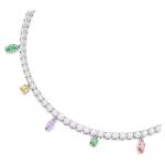 Ariana Grande x Swarovski Tennis necklace, Mixed cuts, Multicolored, Rhodium plated
