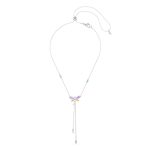 Ariana Grande x Swarovski Y necklace, Mixed cuts, Dragonfly, Multicolored, Rhodium plated
